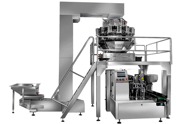 給袋式顆粒自動包裝機可與電子計量稱、斗式提升機等設(shè)備配套